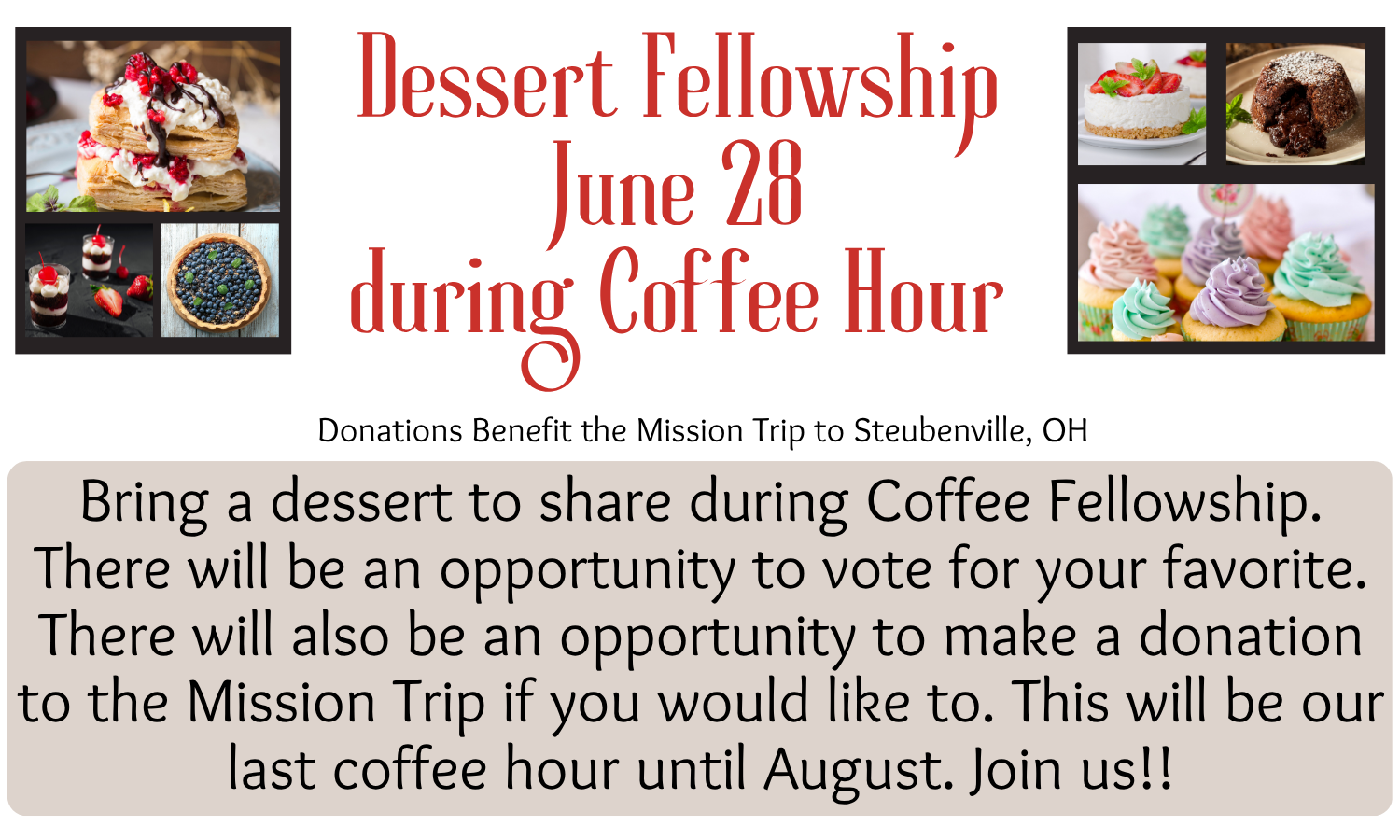 Dessert Party Bulletin